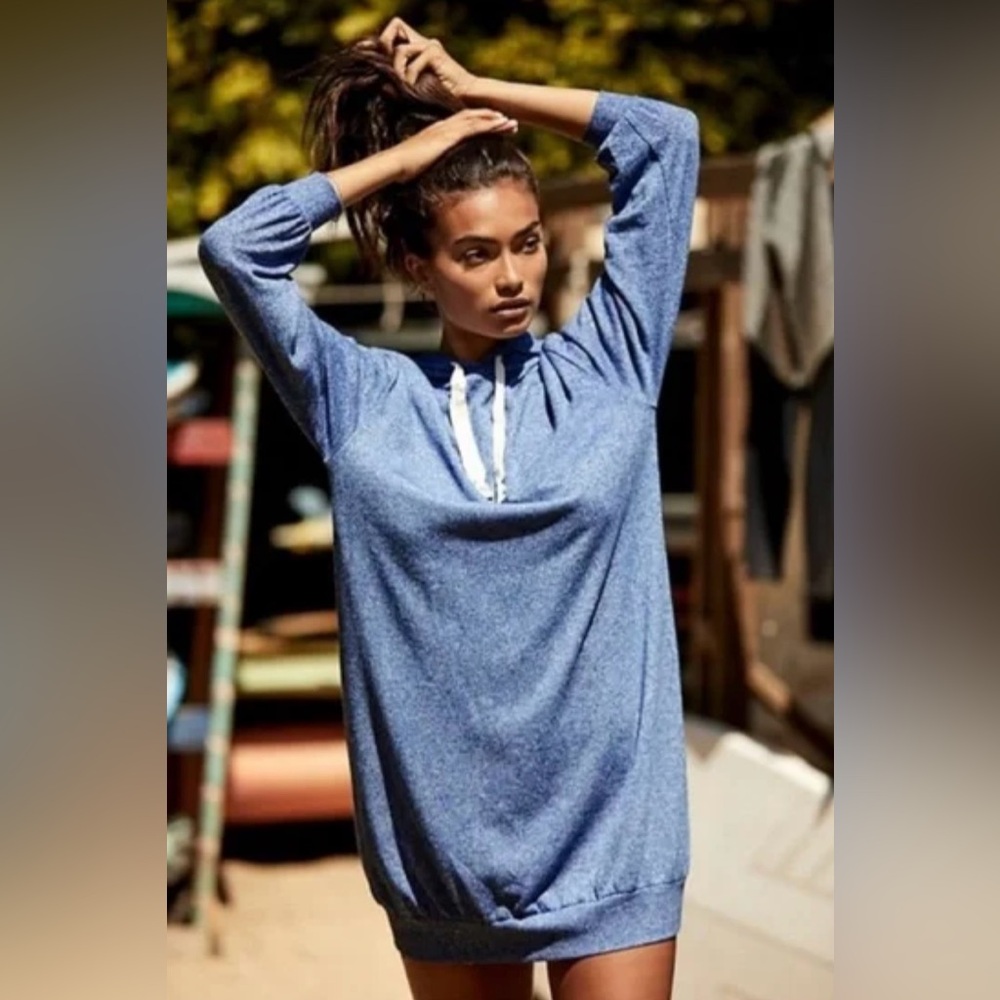 NWT Anthropologie Adah Hoodie Dress in blue